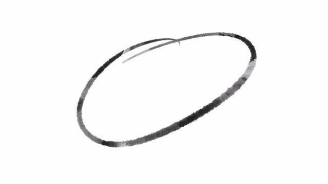A Set of wiggle circles and line art: Hand-drawn animation of a watercolor brush stroke, rough shaky underline, sketching elements on a transparent background, alpha channel.