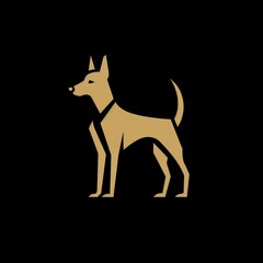 Obraz premium gold dog modern logo design 