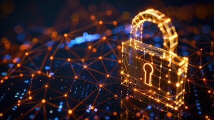 Cyber ​​security and data protection, internet network security, protect business and financial transaction data from cyber attack