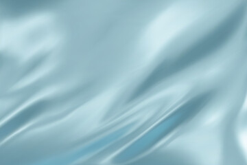 Abstract light blue gradient background. Minimalistic subtle wavy silk texture. 3D vector illustration.