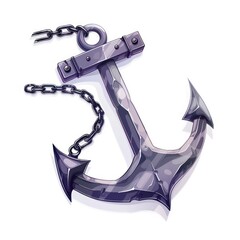 old anchor on white background