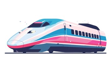 high speed trains design on  white background