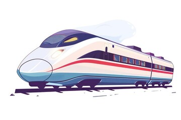 high speed trains design on  white background