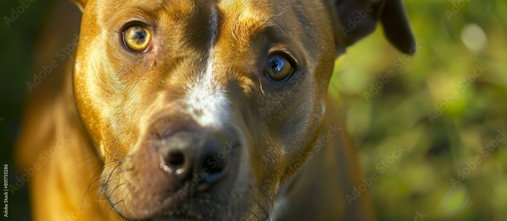 Poster an up-close view of a charming dog with exceptionally big, expressive eyes staring curiously at the 