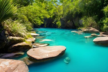 美しい水、山の自然の風景