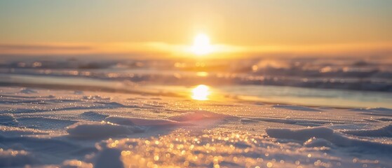 sun in a beach on north pole - obrazy, fototapety, plakaty