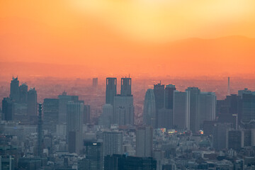 Fototapeta premium 夕焼けの首都