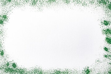 Green paint texture frame, white background