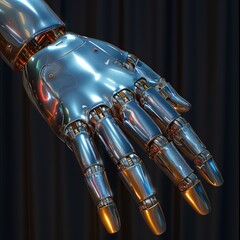 Naklejka premium robot arm should with a smooth surface and reflective