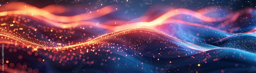 Poster artificial intelligence generated abstract background with a pattern of light waves.