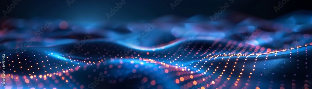 Poster artificial intelligence generated abstract background with a pattern of light waves.