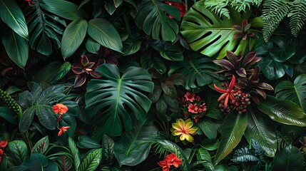 Fototapeta premium Illustrated Guide to Medicinal Plants in a Tropical Jungle, Educational Botany Series