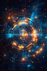 Obraz premium Digital design featuring a futuristic engineering motif. An abstract backdrop symbolizing innovation in communication technology.