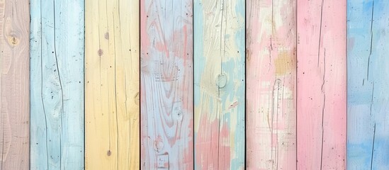 A close-up view of a vibrant painted wood fence featuring a prominent fire hydrant standing nearby