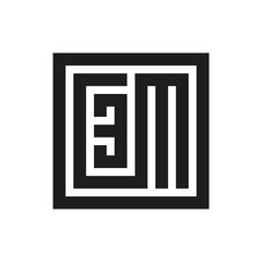 Initial letter C3M logo design template elements