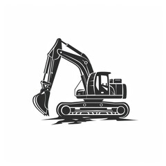 excavator logo design on a white background