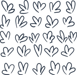 Trifoliate plants or parts of vegetation in the form of individual leaves of three.