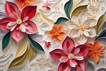 a colorful flower pattern is shown with the petals of the flowers.