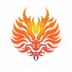 Fototapeta premium dragon head flat logo on white background