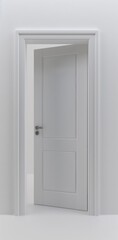 open white door against a white background