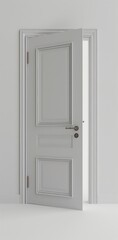 open white door against a white background