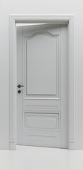 open white door against a white background