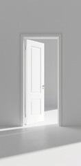open white door against a white background