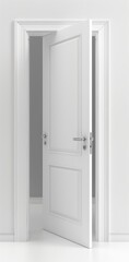 open white door against a white background