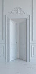 open white door against a white background