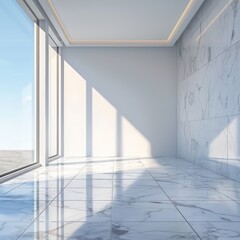 Obraz premium blank wall with beautiful marble floors