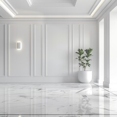 blank wall with beautiful marble floors