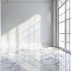 blank wall with beautiful marble floors