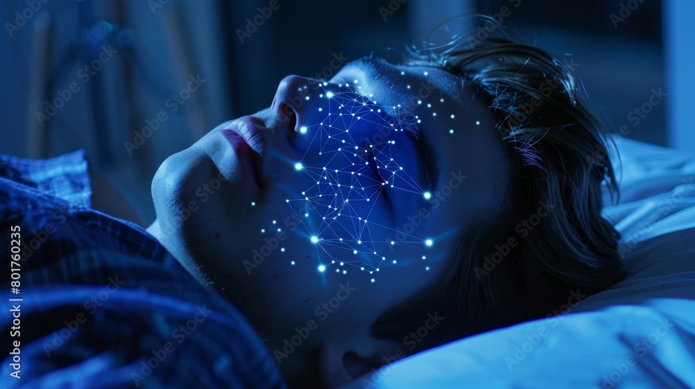 Poster an individual using a neurological health implant to track their sleep patterns and identify any pot