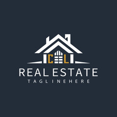 CL initial monogram logo for real estate design.