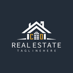 CO initial monogram logo for real estate design.