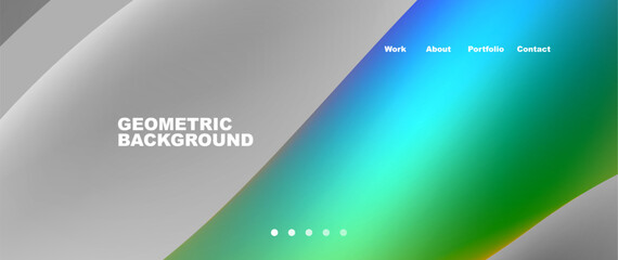 A mesmerizing geometric background featuring a rainbow colored gradient. This stunning pattern includes circles, rectangles, and vibrant shades of magenta and electric blue