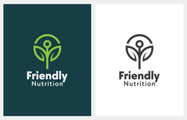 Human People Hand & Tree logo design icon vector inspiration