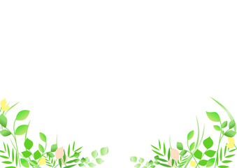 葉っぱの背景フレーム素材