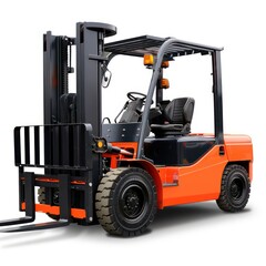 logistics forklift in warehouse industry, transports heavy loads