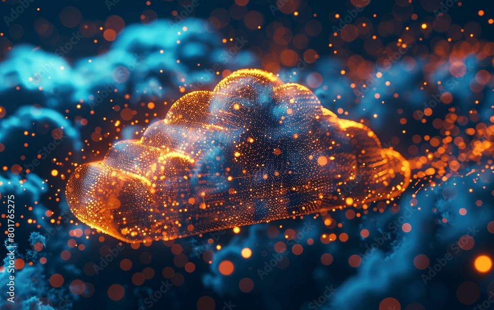 Aufkleber cloud computing in the vast universe is characterized by cosmic data streams, virtualization, and ex