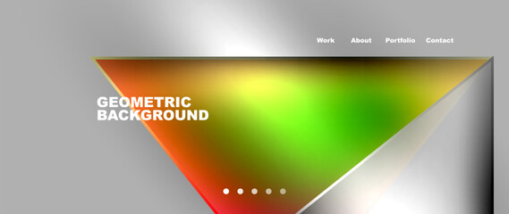 A liquid triangle on a geometric background, reminiscent of automotive lighting, with a fluid cocktail in a rectangular drinkware. Font gives a modern touch to the design