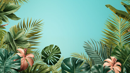 Obraz premium summer vibe with blue copy space background
