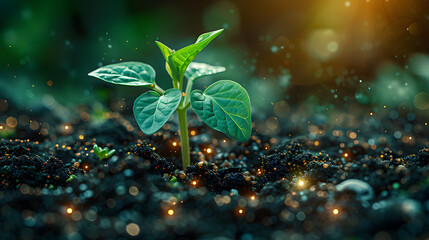 Harmony of Nature and Technology: Sustainable Seed Planting and Digital Technology Fusion in UHD Image Style in 8K 