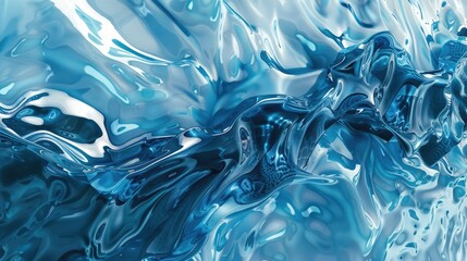 An artistic closeup capturing the moment of electric blue liquid splashing onto a white surface, creating a mesmerizing pattern like wind waves on water AIG50