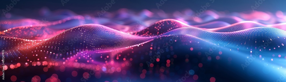 Poster concept of large data. three-dimensional visualization of blockchain technology. data patterns and t