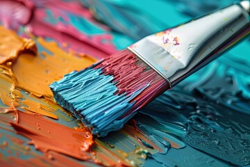 Obraz premium Paint, art, brush, palette, paintbrush, painting, artist, Vibrant Oil Painting