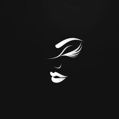 makeup artist logo for on black background