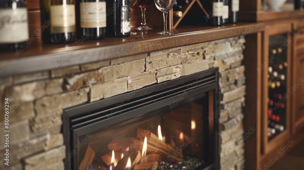 Poster admire the seamless blend of form and function in this fireplace complete with a builtin wine rack f