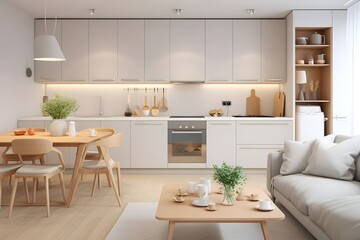 modern living room with fireplace Generative AI