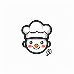 restaurant menu small chef cap emoji at white background